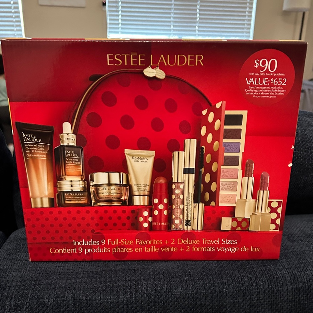 Estee Lauder Red and Gold Makeup Set
